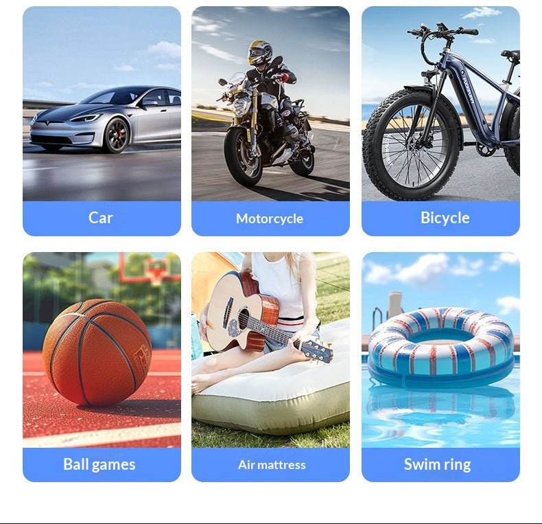 Gonfle voiture, moto, vélo, ballons, matelas et bouées